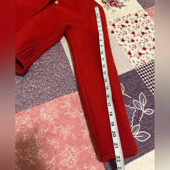 Vintage GEIGER TYROL Wool Sweater Blazer Jacket in Red Austria Size 36 - Picture 8 of 13